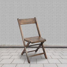 Load image into Gallery viewer, Wooden Folding Chair with Slatted Seat and Beechwood Frame, Antique Black
