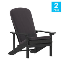 Load image into Gallery viewer, Set of 2 Adirondack Chairs in Slate Gray with Gray Cushions, Porch, and Patio
