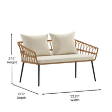 Load image into Gallery viewer, 4 Piece Rope Patio Conversation Set with Coffee Table and Cushions, Natural
