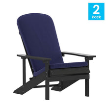 Load image into Gallery viewer, Set of 2 Adirondack Chairs in Slate Gray with Blue Cushions, Porch, and Patio
