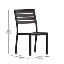 Load image into Gallery viewer, Outdoor Stackable Side Chair with Gray Wash Faux Teak Poly Slats, Set of 2
