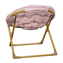 Load image into Gallery viewer, 23" Kids Cozy Mini Folding Saucer Chair, Moon Chair, Blush/Soft Gold
