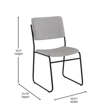Load image into Gallery viewer, 500 lb. Capacity High Density Gray Fabric Stacking Chair with Sled Base
