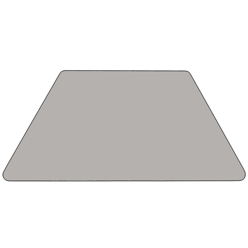29''W x 57''L Trapezoid Grey HP Activity Table - Height Adjustable Short Legs