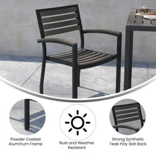 Load image into Gallery viewer, Set of 2 Outdoor Stackable Faux Teak Side Chairs

