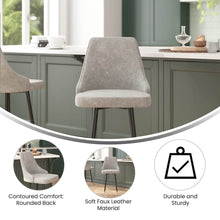 Load image into Gallery viewer, Set of 2 Counter Height Bar Stools with Solid Black Metal Frames, Gray
