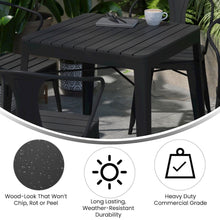 Load image into Gallery viewer, 5 Piece Table and Chairs, 31.5" Table with Top, 4 Metal Chairs with Seats, Black
