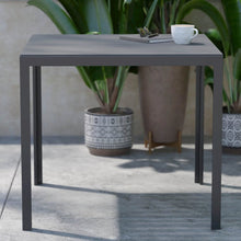 Load image into Gallery viewer, Black Steel Patio Dining Table for 4 with Black Poly Resin Slatted Top

