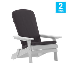 Load image into Gallery viewer, Set of 2Folding Adirondack Chairs in White with Gray Cushions, Porch, and Patio
