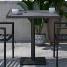 Load image into Gallery viewer, Patio Bistro Dining Table with Faux Gray Wash Teak Poly Slats, 30" Square
