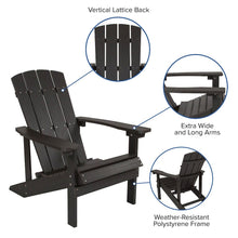Load image into Gallery viewer, Set of 2 Adirondack Chairs in Slate Gray with Gray Cushions, Porch, and Patio
