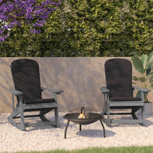 Load image into Gallery viewer, Set of 2 Adirondack Rocking Chairs in Gray with Gray Cushions, Porch, and Patio
