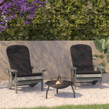 Load image into Gallery viewer, Set of 2 Adirondack Chairs in Gray with Gray Cushions for Deck, Porch, and Patio
