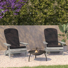 Load image into Gallery viewer, Set of 2Folding Adirondack Chairs in Gray with Gray Cushions, Porch, and Patio
