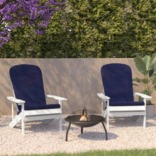 Load image into Gallery viewer, Set of 2 Adirondack Chairs in White with Blue Cushions, Porch, and Patio
