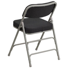 Load image into Gallery viewer, Triple Braced &amp; Double Hinged Black Pin-Dot Fabric Metal Folding Chair pack of 4

