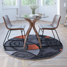 Load image into Gallery viewer, 5' x 5' Round Orange Abstract Area Rug - Olefin Rug
