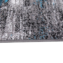 Load image into Gallery viewer, 2' x 10' Blue Abstract Area Rug - Olefin Rug
