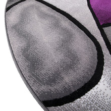 Load image into Gallery viewer, 7' x 7' Round Purple Abstract Area Rug - Olefin Rug
