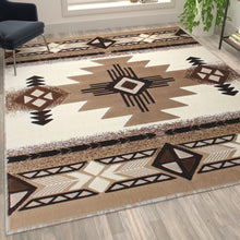 Load image into Gallery viewer, 2' x 7' Sage Traditional Southwestern Area Rug - Olefin Fibers with Jute Backing

