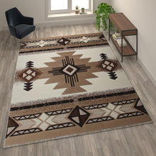 Load image into Gallery viewer, 8' x 10' Ivory Traditional Southwestern Area Rug - Olefin Fibers
