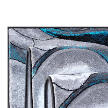 Load image into Gallery viewer, 3' x 15' Olefin Turquoise Ocean Waves Pattern Area Rug
