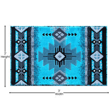 Load image into Gallery viewer, 2' x 3' Turquoise Traditional Southwestern Area Rug - Olefin Fibers
