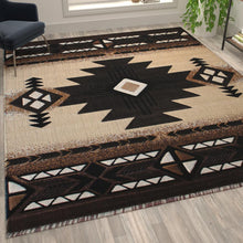 Load image into Gallery viewer, 8' x 10' Brown Traditional Southwestern Area Rug - Olefin Fibers
