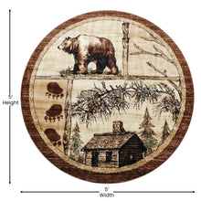Load image into Gallery viewer, Vale Collection 6' x 6' Rustic Wildlife Themed Area Rug - Olefin Rug with Jute Backing - Entryway, Living Room, or Bedroom
