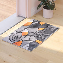Load image into Gallery viewer, 2' x 3' Orange Abstract Pattern Area Rug - Olefin Rug
