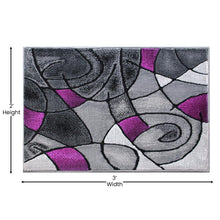 Load image into Gallery viewer, 2' x 3' Purple Abstract Pattern Area Rug - Olefin Rug
