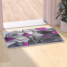 Load image into Gallery viewer, 2' x 3' Purple Abstract Pattern Area Rug - Olefin Rug
