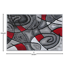Load image into Gallery viewer, 2' x 3' Red Abstract Pattern Area Rug - Olefin Rug
