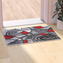 Load image into Gallery viewer, 2' x 3' Red Abstract Pattern Area Rug - Olefin Rug
