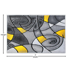 Load image into Gallery viewer, 2' x 3' Yellow Abstract Pattern Area Rug - Olefin Rug
