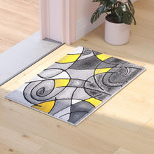 Load image into Gallery viewer, 2' x 3' Yellow Abstract Pattern Area Rug - Olefin Rug
