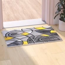 Load image into Gallery viewer, 2' x 3' Yellow Abstract Pattern Area Rug - Olefin Rug

