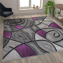 Load image into Gallery viewer, 8' x 10' Purple Abstract Area Rug - Olefin Rug
