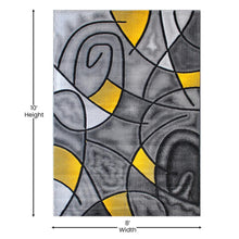 Load image into Gallery viewer, 8' x 10' Yellow Abstract Area Rug - Olefin Rug
