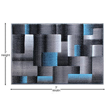 Load image into Gallery viewer, 2' x 3' Blue Color Blocked Area Rug - Olefin Rug
