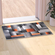 Load image into Gallery viewer, 2' x 3' Orange Color Blocked Area Rug - Olefin Rug
