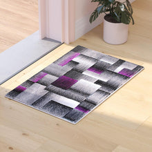 Load image into Gallery viewer, 2' x 3' Purple Color Blocked Area Rug - Olefin Rug
