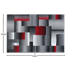 Load image into Gallery viewer, 2' x 3' Red Color Blocked Area Rug - Olefin Rug
