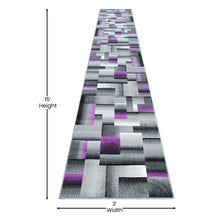 Load image into Gallery viewer, 3' x 16' Purple Color Blocked Area Rug - Olefin Rug
