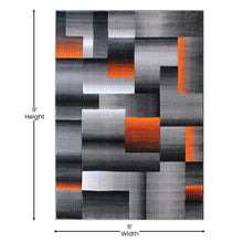 Load image into Gallery viewer, 6' x 9' Orange Color Blocked Area Rug - Olefin Rug
