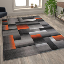 Load image into Gallery viewer, 6' x 9' Orange Color Blocked Area Rug - Olefin Rug
