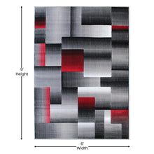 Load image into Gallery viewer, 6' x 9' Red Color Blocked Area Rug - Olefin Rug
