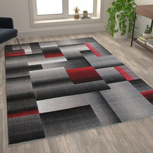 Load image into Gallery viewer, 6' x 9' Red Color Blocked Area Rug - Olefin Rug

