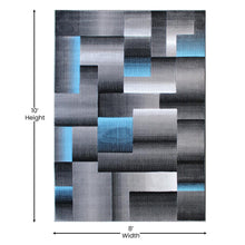 Load image into Gallery viewer, 8' x 10' Blue Color Blocked Area Rug - Olefin Rug
