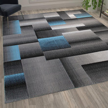 Load image into Gallery viewer, 8' x 10' Blue Color Blocked Area Rug - Olefin Rug
